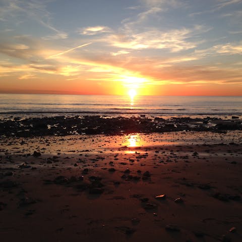 Head to Brook Beach, a seven-minute walk away