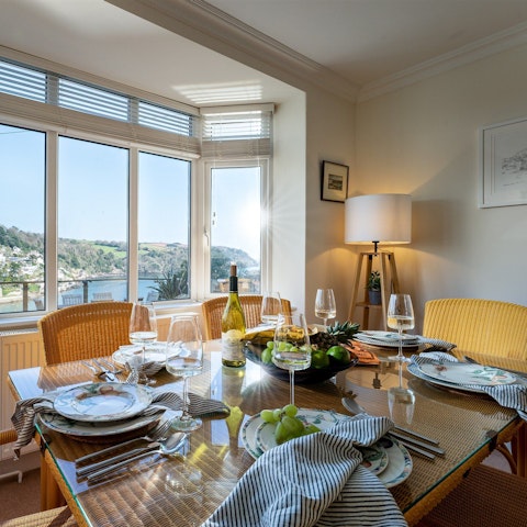 Start the day with coffee and croissants at the light filled dining table