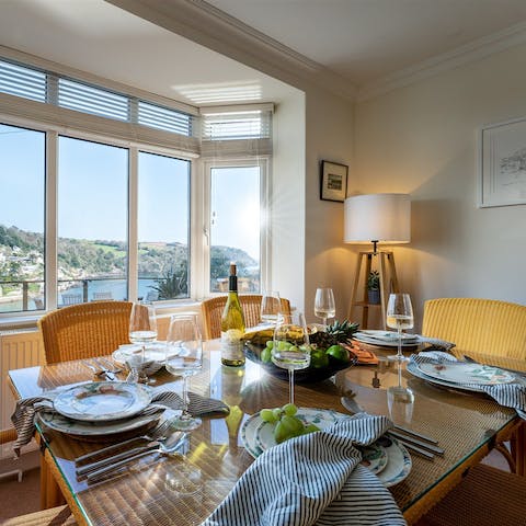 Start the day with coffee and croissants at the light filled dining table