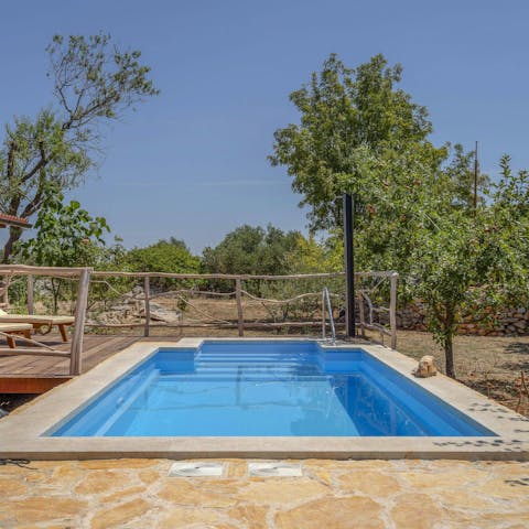 Enjoy a soothing dip in the private pool