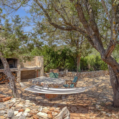 Relax in a hammock and keep cool in the shade