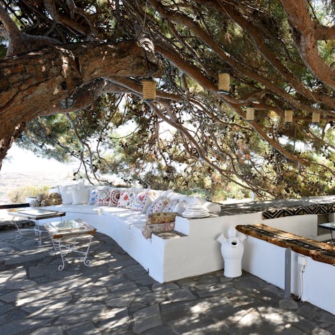 Grab your holiday read and settle down on the shaded terrace
