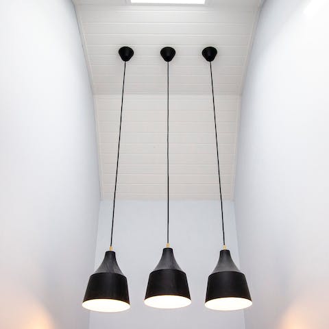 Go on a monochrome voyage of the home's sleek black fittings