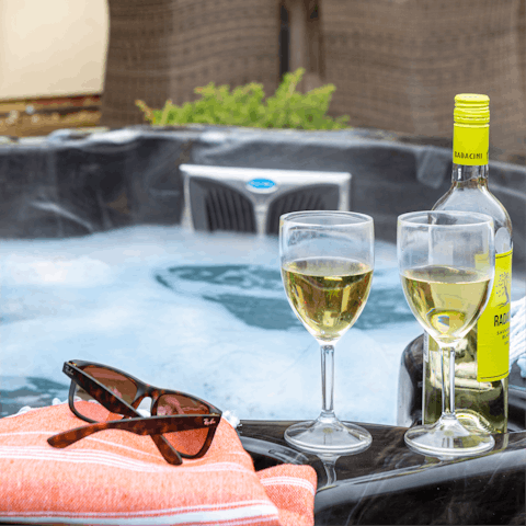 Unwind after a day out walking with a soak in the hot tub