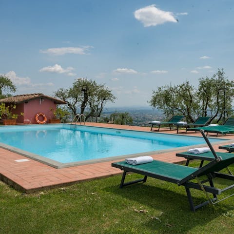 Cool off from the Tuscan sun with a dip in the pool