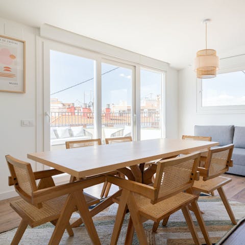 Rustle up some tapas in the kitchenette and dine at home