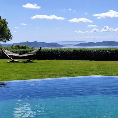 Sink into the pool