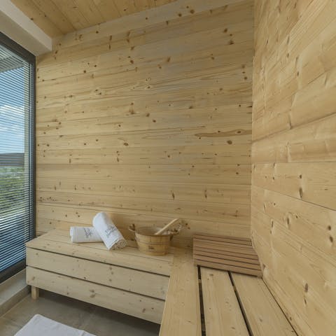 Unwind body and mind in the sauna