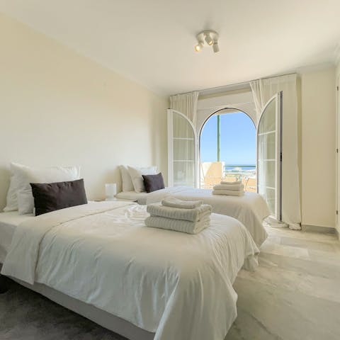 Wake up to sea views each morning