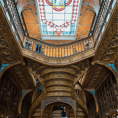 Visit the ornate Livraria Lello bookshop, twenty minutes away on foot
