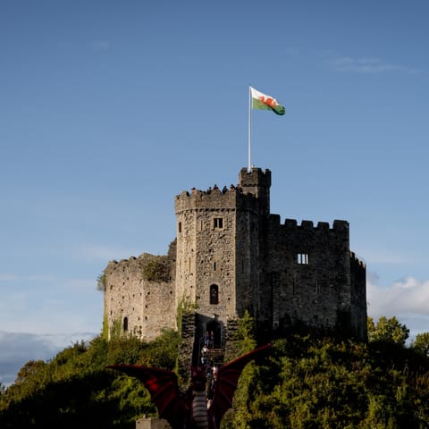 Stay across the River Taff from the medieval Cardiff Castle