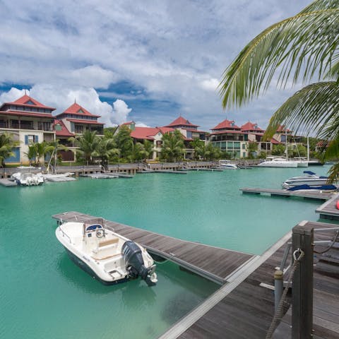 Arrange for a boat and take a trip on the lagoon