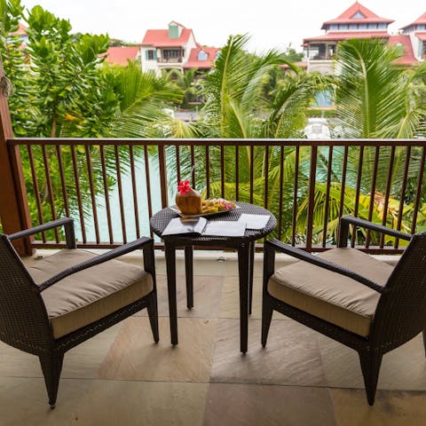 Shake up a fruity cocktail to enjoy on the balcony overlooking the water