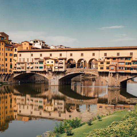 Visit the iconic Ponte Vecchio – it's within walking distance