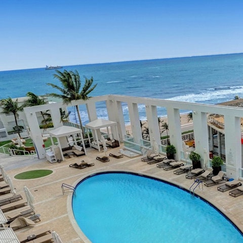 Enjoy the sea views from the rooftop pool