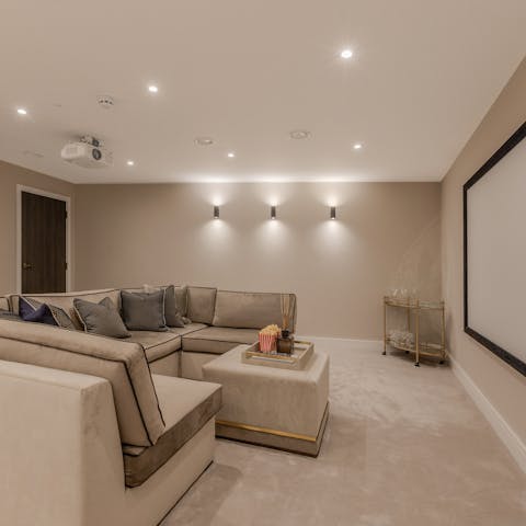 Relax with a family movie night in the cinema room