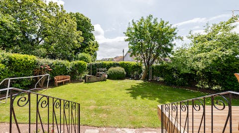 Watch the children let off steam in the garden complete with a pirate boat