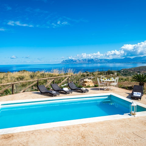 Go for daily swims in the private pool with a view