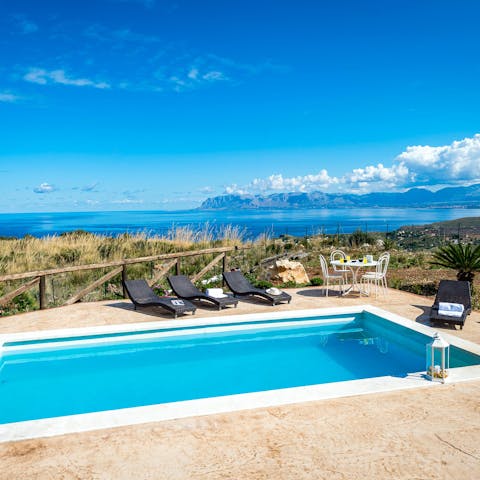 Go for daily swims in the private pool with a view