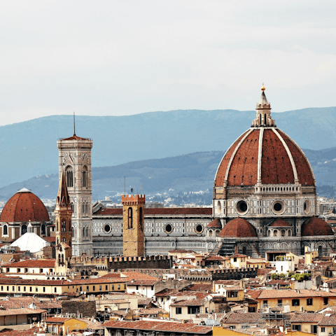 Marvel at a masterpiece of Renaissance architecture, the Florence Duomo - just a few minutes away by foot