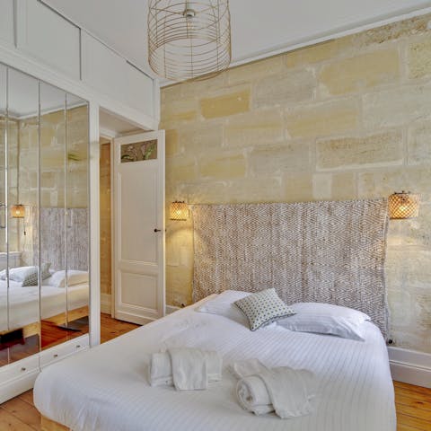 Relax in your comfortable bed after a day out exploring Bordeaux