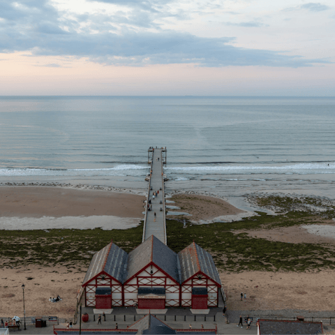 Walk fifteen minutes to Saltburn's iconic cliff lift