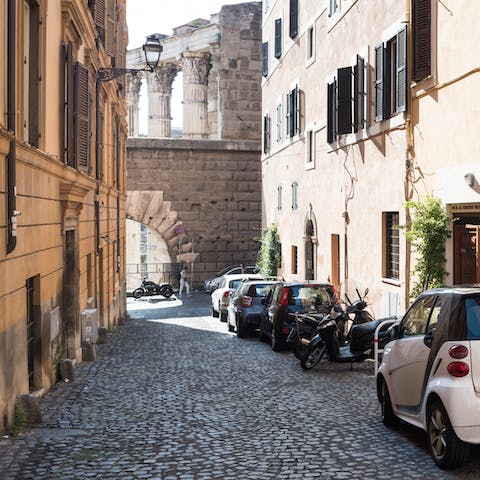 Visit the Foro Romano complex located just 140 metres from your front door