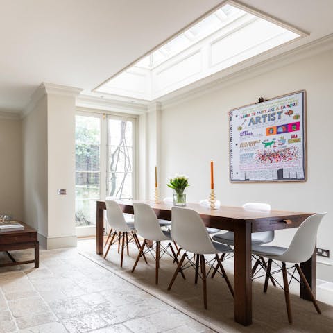 Wind down with meals at home or walk to a local restaurant