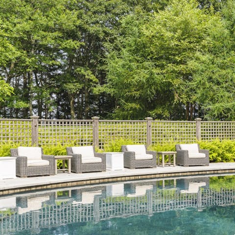 Take a refreshing dip in the garden pool