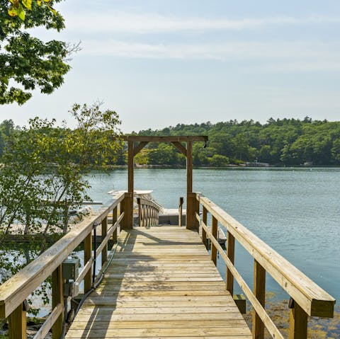 Enjoy direct access to the water from the private boat berth