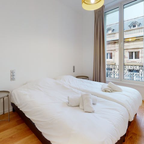 Wake up feeling refreshed and raring to go in the typically French bedroom