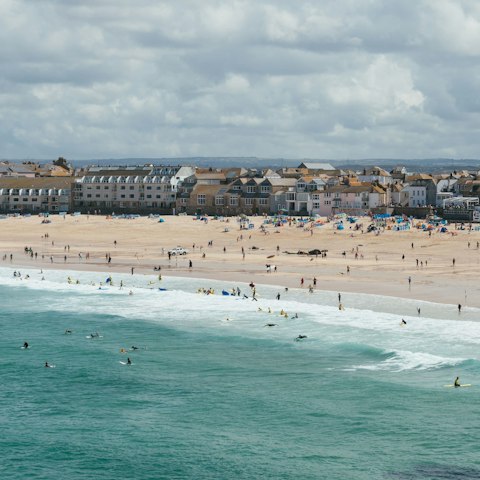 Explore St Ives' stunning Atlantic coastline and golden sands