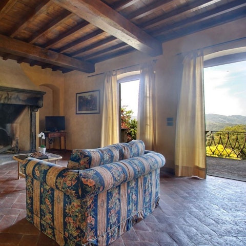 Admire the vistas from the rustic interiors