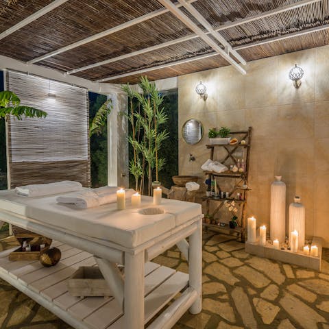 Let your troubles melt away with a massage at the private spa room