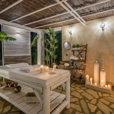 Let your troubles melt away with a massage at the private spa room