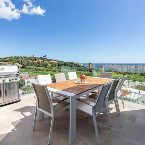 Light the barbecue and savour sunset drinks on the terrace