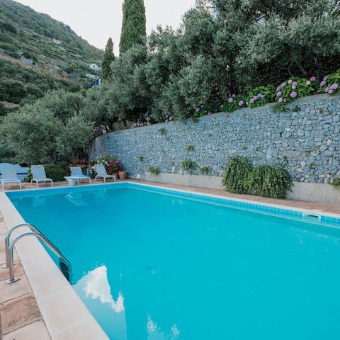 Let the day pass you by as you float about in the private pool