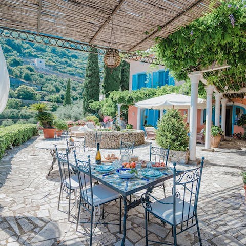 Look forward to dining on local produce in the warm sunshine