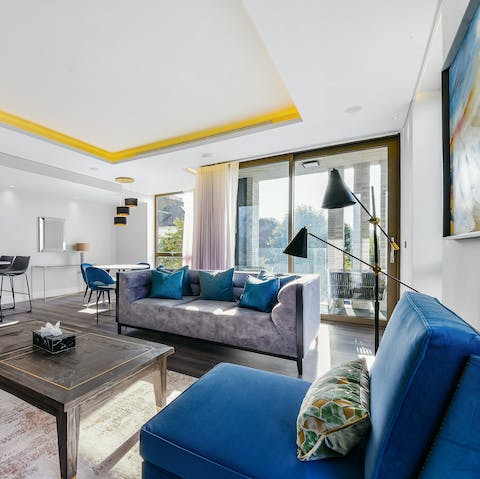 Sink into the plush sofas after a long day exploring London