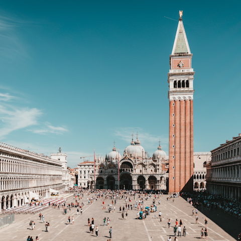 Stroll over to the bustling Saint Mark's Square, just five minutes from your doorstep