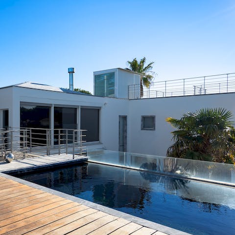 Float in the infinity pool after a day exploring the seafront promenade