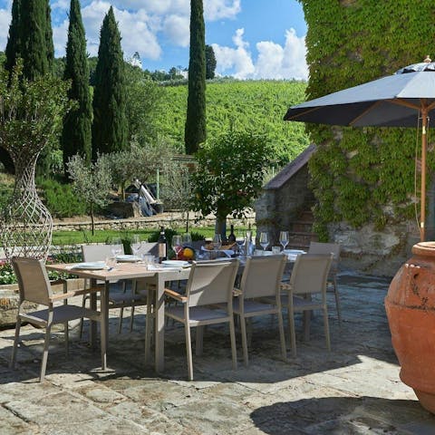 Savour the magic of Italian cooking while dining on the terrace