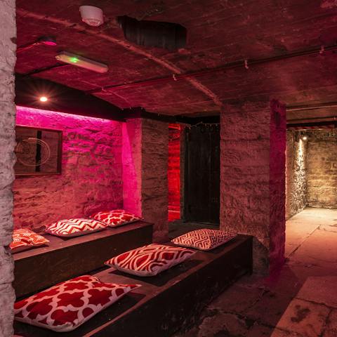 Head down to the secret subterranean bar for a drink or two