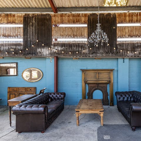 Hang out on the outdoor drinks terrace amidst the quirky decor