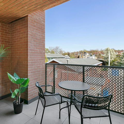 Sip sundowners on the private balcony