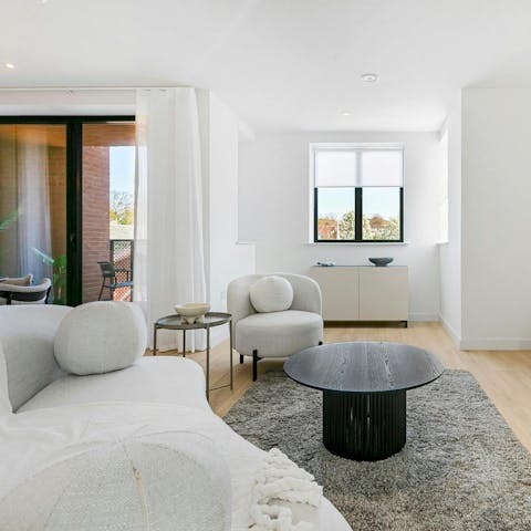 Rest up in the living area after your adventures