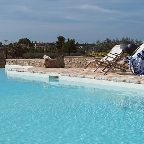 Make a splash in the glittering swimming pool on hot afternoons