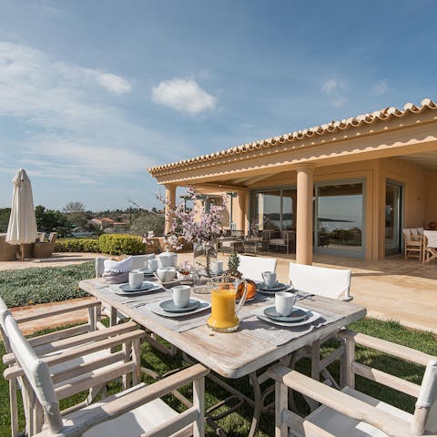 Serve up a delicious evening meal outside on the patio