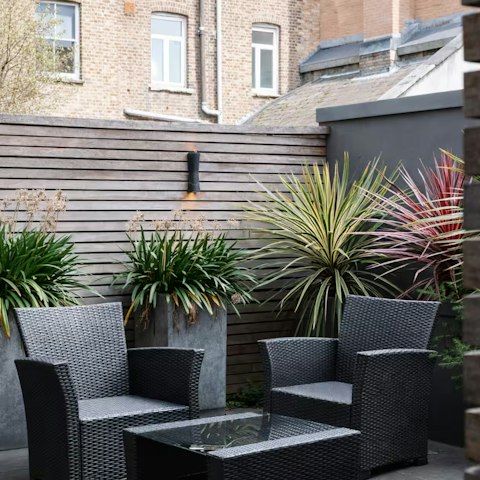 Relax with evening drinks on the private terrace
