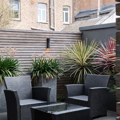 Relax with evening drinks on the private terrace